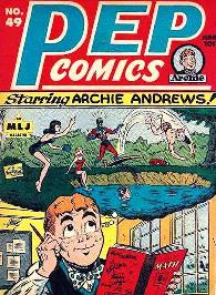 CAPAS DA PEP COMICS DOS ANOS 40: Os super-heróis se rendem ao adolescente